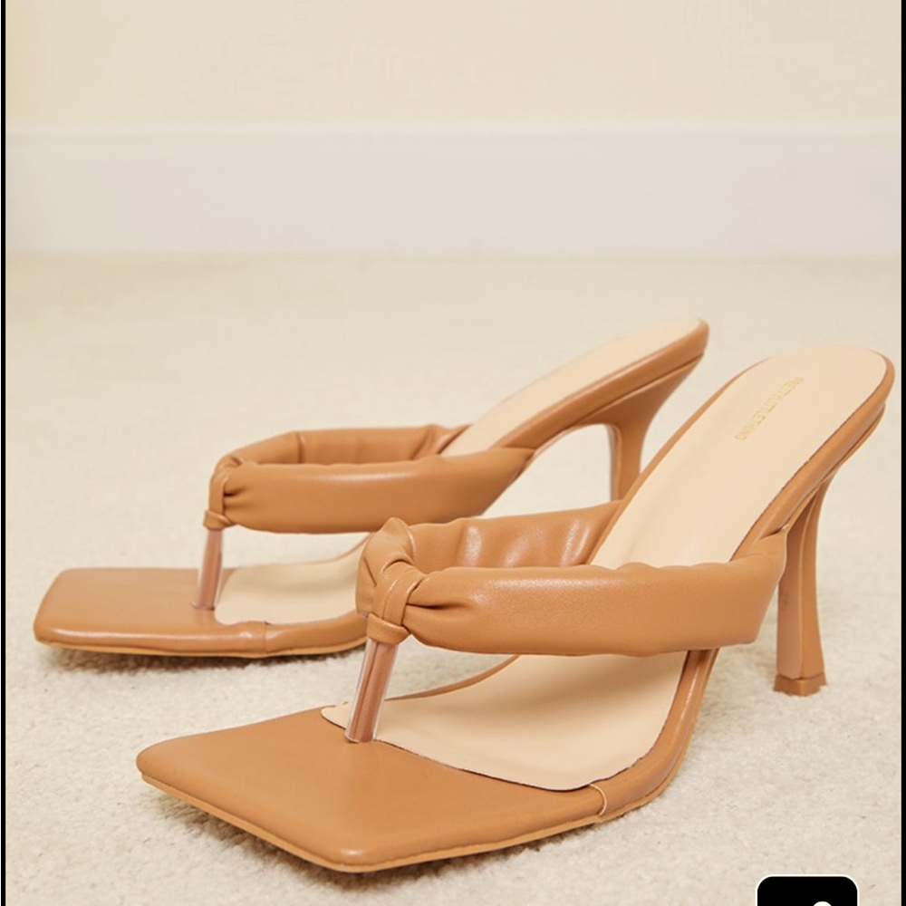 Tan Heeled Mules NEW